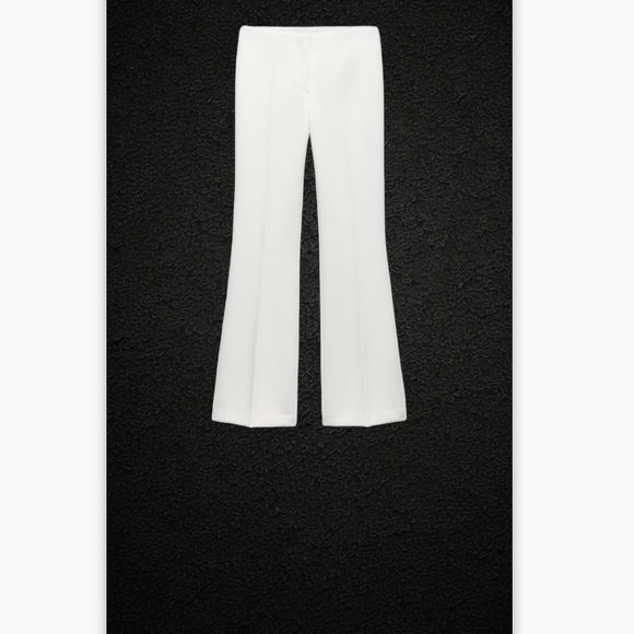 ZARA FLARED HIGH WAISTED PANTS  WHITE SIZE- XS NWOT - Picture 4 of 12